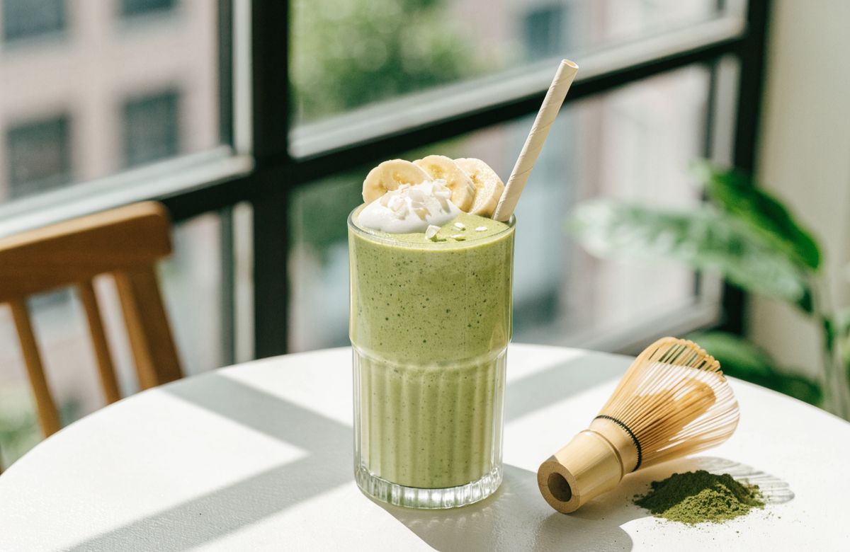 Creamy Matcha Green Smoothie (Clean Morning Energy)